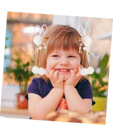 Amosfun 1 Pair Bunny Hairpin Kids Decor Baby Decor Rabbit Ear Headbands Plush Hairpins Pearl Hair Ties Pearl Hair Pin Retro Decor Pompom Hair Tie Vintage Metal Plush Ball Miss - Buy Online on SooperMarket.com