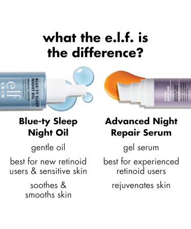 e.l.f. SKIN Youth Boosting Blue-ty Sleep Night Oil Gentle Overnight Face Oil Nourish Skin Lightweight Formula Vegan & Cruelty-Free - Buy Online on SooperMarket.com