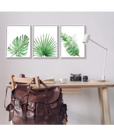 Stupell Industries Green Leaves Modern Tropical Palm Fans White Framed Wall Art White Framed Green - Buy Online on SooperMarket.com