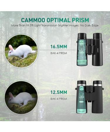 CAMMOO 12x42 HD Binoculars - IPX7 Fog & Waterproof - Bright BAK-4 Prism - Universal Phone Adapter - Bird Watching & Hunting - BLACK - Buy Online on SooperMarket.com