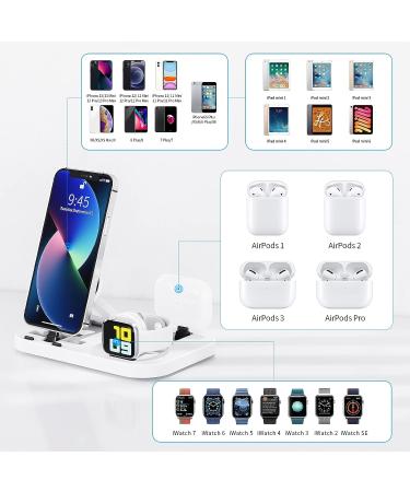 3 in 1 Portable Charging Station for Apple Products | Foldable Dock for iPhone/AirPods | Compatible with iWatch Series | Includes 15W Adapter | White - Buy Online on SooperMarket.com