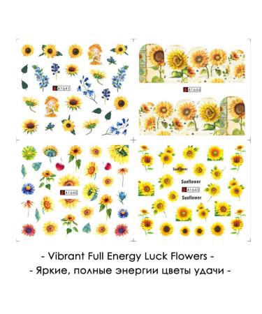 Sunflower Nail Decals - 12 Sheets Water Transfer Flower Nail Stickers for Summer Nails - Nail Art Accessories and Supplies for Acrylic Nail Decor - Buy Online on SooperMarket.com