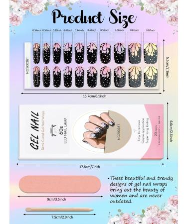 Kalolary Gel Nail Polish Strips Semi Cured Nail Gel Art Sticker Waterproof Full Nail Wraps Decal Sets with Nail File and Stick for Women Girls Nail Art Decor (UV/LED Lamp Required) (14) - Buy Online on SooperMarket.com