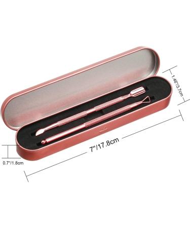 Stainless Steel Cuticle Pusher Kit - Triangle Peeler, Scraper, Double Ended Cutter & Nail Cleaner - Rose Gold Finish - Buy Online on SooperMarket.com