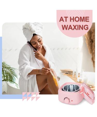 Waxing Kit with Hard Wax Beans - Adjustable Temperature for All Hair Types | Painless Hair Removal at Home for Eyebrow, Facial, Body, Bikini & Brazilian - Buy Online on SooperMarket.com