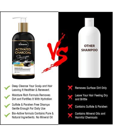 StBotanica Activated Charcoal Hair Shampoo 300ml - Sulfate-Free Paraben-Free Nourishing Ingredients for Healthy Hair - Buy Online on SooperMarket.com