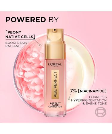 L'Oreal Paris Age Perfect Golden Age Rapid Spot Corrector for Mature Skin Niacinamide and Exclusive Peony Native Cells Reduces Appearance of Dark Spots 50ml - Buy Online on SooperMarket.com