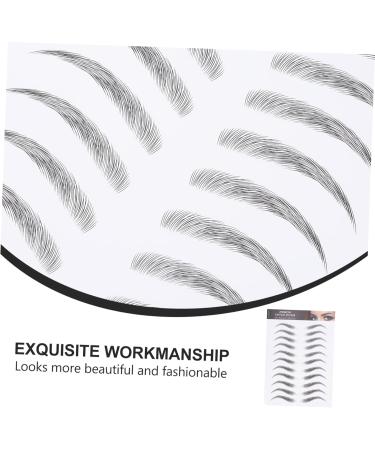 Mikinona 12 Sheets Waterproof Eyebrow Stickers Eyebrow Shaping Sticker Hair-like Eyebrows Stickers Post Paper 21x15cm Black - Buy Online on SooperMarket.com