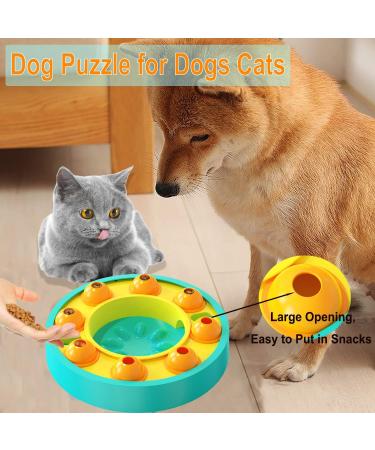 Etechydra Dog Puzzle Slow Feeder Toy for Mental Enrichment & IQ Training - Interactive Treat Dispenser Toy for Dogs & Cats (Yellow-Blue) - Buy Online on SooperMarket.com