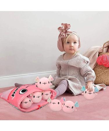 HXPLN Cute Snack Pillow Axolotl Plush with Salamander Doll - Pink Axolotl Stuffed Animal Toy for Kids - Creative Birthday Gift - Buy Online on SooperMarket.com
