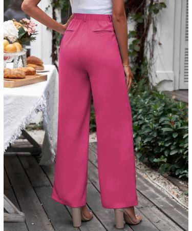 Vetinee High Waisted Wide Leg Dress Pants with Pockets - XXL Magenta - Buy Online on SooperMarket.com