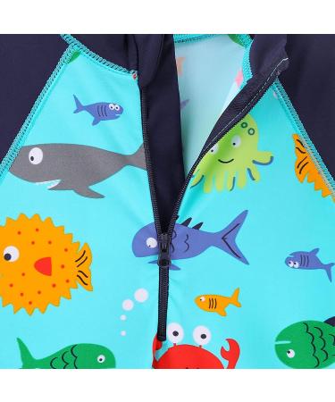 HUAANIUE Baby Girls One Piece Long Sleeve Swimwear UPF 50+ | Boys Bathing Beachwear 3-4 Years D | Sea-life Print - Buy Online on SooperMarket.com