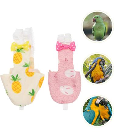 Balacoo 2Pcs Reusable Bird Diaper Set for Parrot, Cockatiel, Macaw - Washable Flight Suit Dress (Random Style) | Pet Nappies Clothes - Buy Online on SooperMarket.com