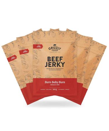 Buy Premium German Beef Jerky - 5 Pack (500g) | Dry Meat Snack - Burn Baby Burn - Buy Online on SooperMarket.com