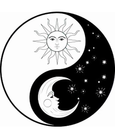 Dopetattoo 6 Sheets Temporary Tattoos Retro Ying Yang with Sun and Moon for Girls Woman Temporary tattoo Neck Arm Chest for Women Men Adults 3.7 X 3.7 Inch Stars Tattoo