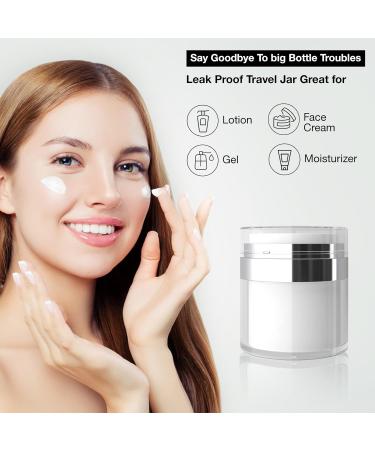 2Pcs 30ml Airless Pump Travel Cream Bottles Set - Refillable Cosmetic Containers for Lotions and Creams - Buy Online on SooperMarket.com