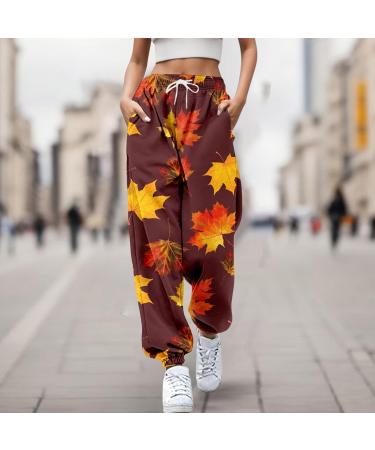 Women's Comfy Gym Sports Joggers Sweatpants with Pocket Drawstring Elasticated Waist Trouser Causal Athletic Training Pant Jogging Bottoms Loungwear 1430-djufh-d-coffee M - Buy Online on SooperMarket.com