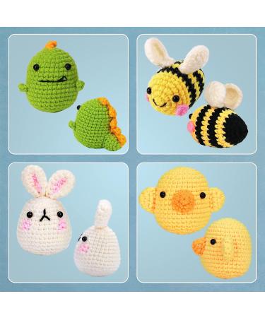 OPOUNT Beginner Crochet Kit - Complete Crochet Set for Adults and Kids - Make 4 PCS Animals - Step-by-Step Instruction and Video Tutorial - Buy Online on SooperMarket.com