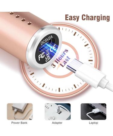 Enniewi 25000RPM Rechargeable Electric Nail Drill with Light - Cordless E File for Gel & Natural Nails | Low Heat Manicure Pedicure Set with Dust Cover - Rose - Buy Online on SooperMarket.com