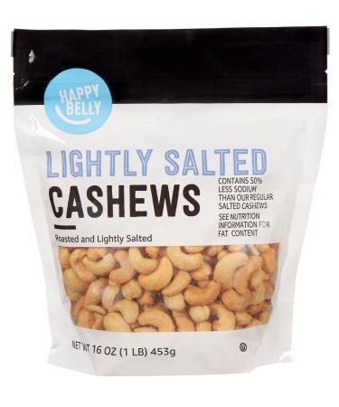 Amazon Brand - Happy Belly Roasted & Lightly Salted Cashews, 16 Ounce 16 Ounce (Pack of 1)