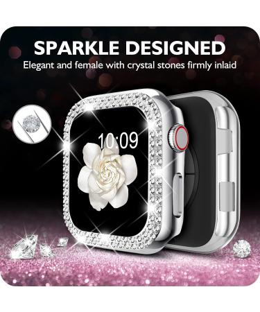 DABAOZA Bling Crystal Apple Watch 38mm Case - Women's Dressy Diamonds Cover for iWatch Series 1-8 & SE - Silver 38mm - Buy Online on SooperMarket.com