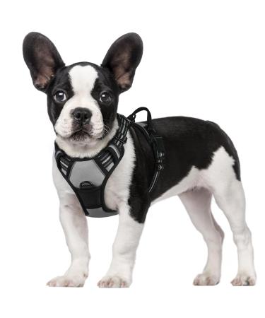 Rabbitgoo dog harness medium -sized dogs anti train crockery dog with control no pull adjustable dog dishes large dogs breathable reflex stripes breast harness dog safe guidance gray s s (1 Pack) gray
