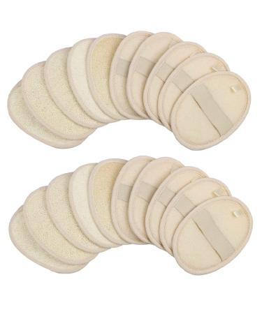 Exfoliating Loofah Sponge Pads,Large 4x5.7-100% Natural Luffa and Terry Cloth Materials,Loofa Sponge Scrubber Body Glove Close Skin for Men and Women,Perfect for Bath Spa and Shower (20 Pack)