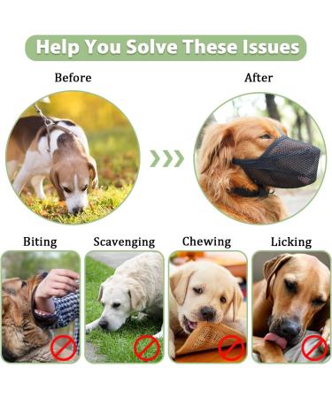 Adjustable Soft Dog Muzzle - Ideal for Small Medium & Large Dogs | Prevent Biting Licking Chewing | Perfect Fit for Snouts 9 -10 | International Shipping - Buy Online on SooperMarket.com
