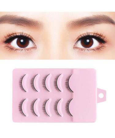 5Pcs Short Fake Mink Eyelashes - Natural Look Perfect Fit 8mm Fiber Extensions for Eye Makeup - Buy Online on SooperMarket.com