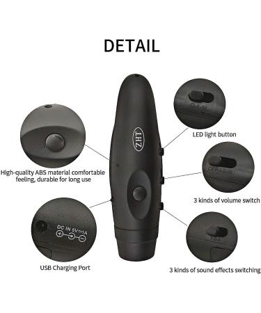 ZHT Electronic Whistle for Referees - USB Charging, 3 Tone High Volume Emergency Whistle for Safety - Ideal for Coaches, Teachers, Outdoor Activities - Black - Buy Online on SooperMarket.com