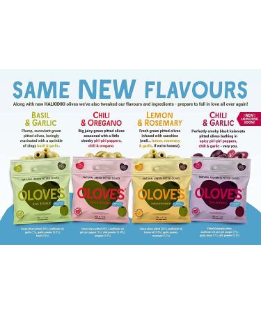 OLOVES Natural Whole Pitted Olives Variety Pack - Basil & Garlic, Chili & Oregano, Lemon & Rosemary | Vegan, Kosher, Gluten Free, Keto Friendly Healthy Snacks - 1.1 Ounce (Pack of 24) | 24-Pack Assorted Flavors - Buy Online on SooperMarket.com