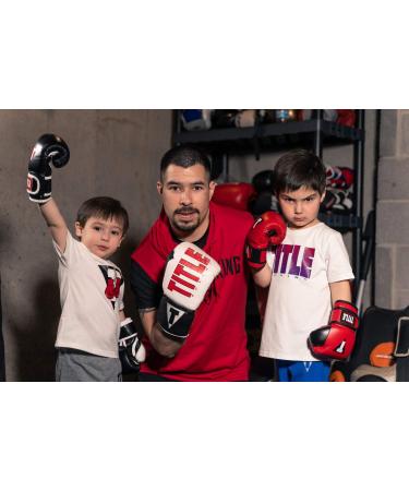 TITLE Boxing Youth Bag Gloves Black/White 4 oz - Lightweight Kids Boxing Gloves - Buy Online on SooperMarket.com