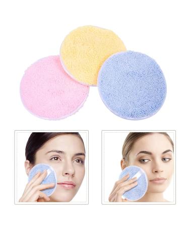 FRCOLOR 3Pcs Makeup Remover Pads - Soft Cleansing Cotton Round Beauty Sponge for Effortless Makeup Removal - Buy Online on SooperMarket.com
