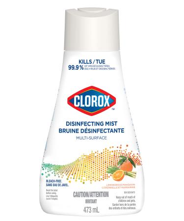 Clorox Disinfecting Mist Refill Multi-Surface Disinfectant Kills 99.9% of Bacteria and Viruses Bleach-Free Lemongrass Mandarin 473ml White