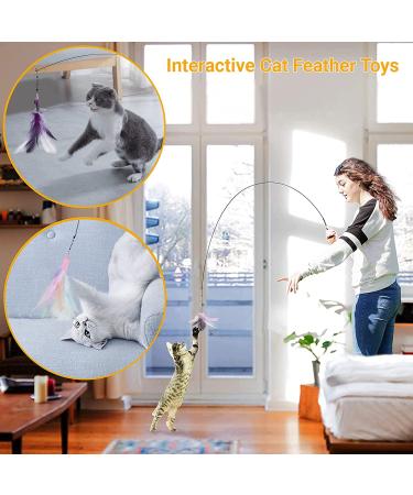 Jetczo Cat Wand Toy - Feather Replacements with Bells for Interactive Exercise - 6 Piece Set - Buy Online on SooperMarket.com