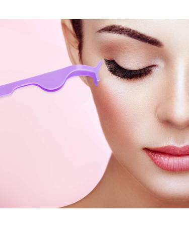 60-Piece Plastic Eyelash Extension Tweezers - Purple False Eyelash Applicator Tool for Lash Application and Removal - Buy Online on SooperMarket.com