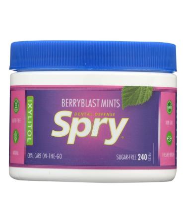 Spry Xylitol Berry Blast Mints Sugar Free Candy - Breath Mints That Promote Oral Health Dry Mouth Mints That Increase Saliva Production Stop Bad Breath 240 Count (Pack of 1)