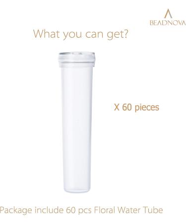 Beadnova 2.8 Flower Water Tubes - 60 Clear Plastic Floral Vials for Flower Arrangement and Decoration - Buy Online on SooperMarket.com