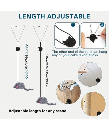 Kalimdor Interactive Cat Feather Toy: Retractable Teaser for Indoor Cats - Fun Exercise and Mental Stimulation - 1 Pack - Buy Online on SooperMarket.com