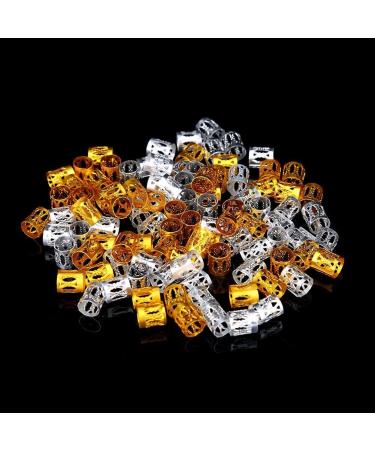 Dreadlock Accessories Adjustable Colorful Braiding Hair Rings Hair Braid Rings Adjustable Metal Decoration Tools(Gold+Silver) - Buy Online on SooperMarket.com