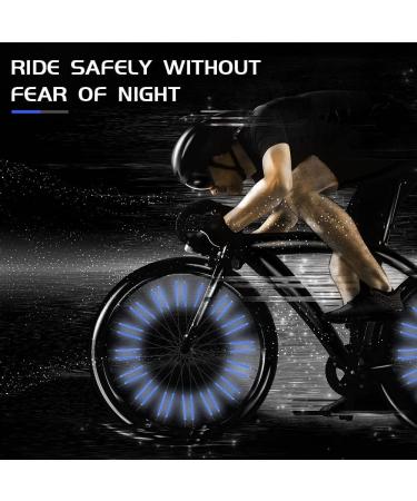Flintronic Waterproof Bike Spoke Reflectors - 360 Warning Reflective Material Easy Assembly 96 Pieces Compatible with All Spoke Wheels - #3 Blue - Buy Online on SooperMarket.com