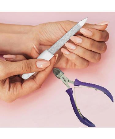 Professional 1/2 Jaw Cuticle Cutter Cuticle Nipper Stainless Steel Manicure Feet Hands Ingrown Toenail Cuticles Cuticle Scissors (Shining Purpul) - Buy Online on SooperMarket.com