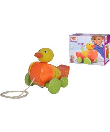 Eichhorn Pull-Along Duck - Movable Head & Wings Sound 17cm Birch Wood Toy | International Shipping Available - Buy Online on SooperMarket.com