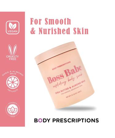 Body Prescriptions Pink Boss Babe Body Scrub Exfoliating Body Wash with Shea Butter and Almond Milk - Nourished and Smooth Skin - Buy Online on SooperMarket.com