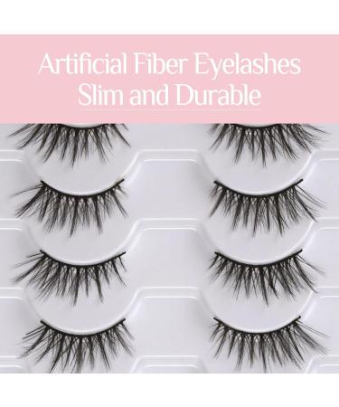 Wansiven Half False Eyelashes Natural 3D Eye Half Eyelashes Multi-layers Wispy Fluffy Curly False Lashes 10 Pairs J33 - Buy Online on SooperMarket.com
