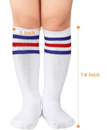 Komorebi Kids Toddler Soccer Knee High Tube Socks - Three Stripes Cotton Uniform Sports Stocking - Pure Purple - Buy Online on SooperMarket.com