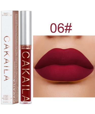 3Pcs Matte Liquid Lipstick Set - 24 Hour Long Lasting Waterproof Lip Stain Makeup - Dark Red & Nude Lip Gloss Kit for Women - Buy Online on SooperMarket.com