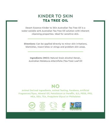 Desert Essence Kinder to Skin Australian Tea Tree Oil - Soothing Gentle Cleanser for Redness & Irritation - Vegan Gluten-Free & Cruelty-Free - 4oz - Buy Online on SooperMarket.com