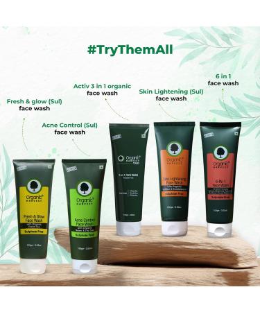 3-in-1 Organic Face Wash for Dry & Normal Skin | Daily Cleansing Scrubbing & Glowing | Paraben & Sulphate Free - 100 ml - Buy Online on SooperMarket.com