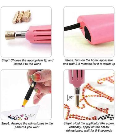 Hotfix Rhinestone Applicator - 7 in 1 Professional DIY Tool with 7 Tips - Pink - Buy Online on SooperMarket.com